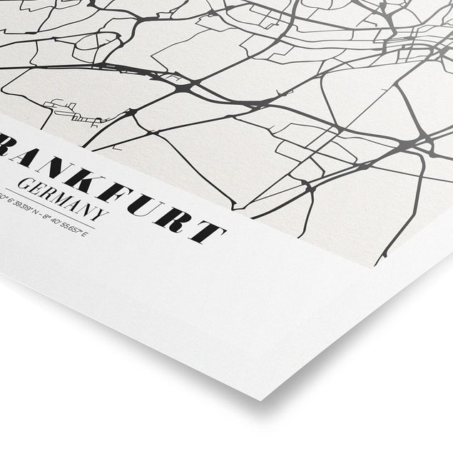 Billeder sort og hvid Frankfurt City City Map - Classical