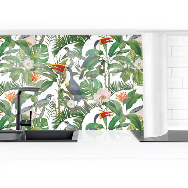 Billeder Andrea Haase Tropical Toucan With Monstera And Palm Leaves II