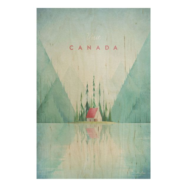 Prints på træ landskaber Travel Poster - Canada