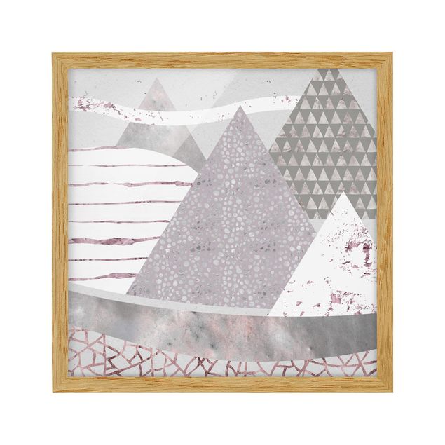 Indrammede plakater vintage Abstract Mountain Landscape Pastel Pattern