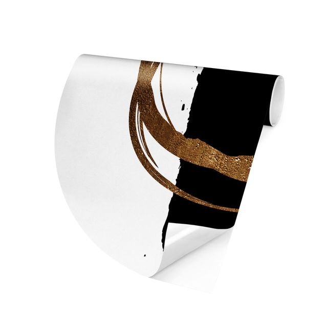 Moderne tapet Abstract Shapes - Gold And Black