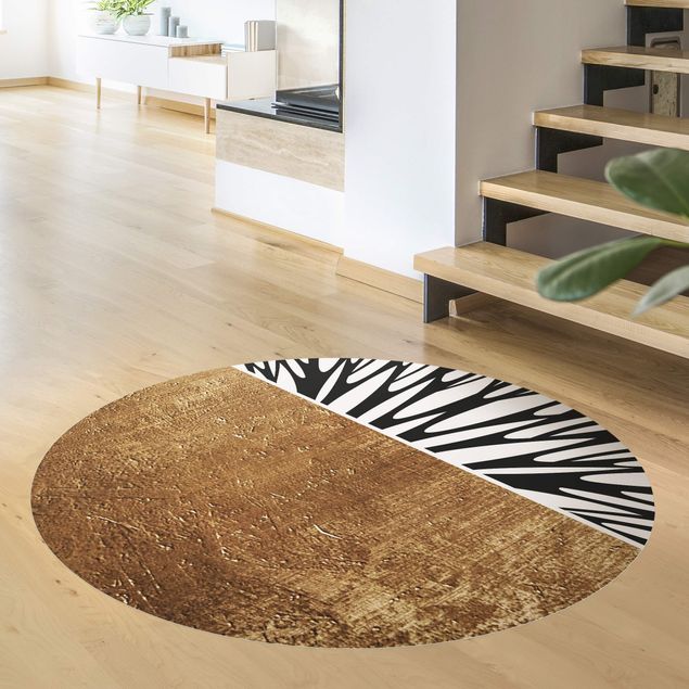 moderne gulvtæppe Abstract Shapes - Golden Circle