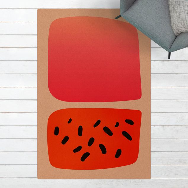 Kork måtter Abstract Shapes - Melon And Pink