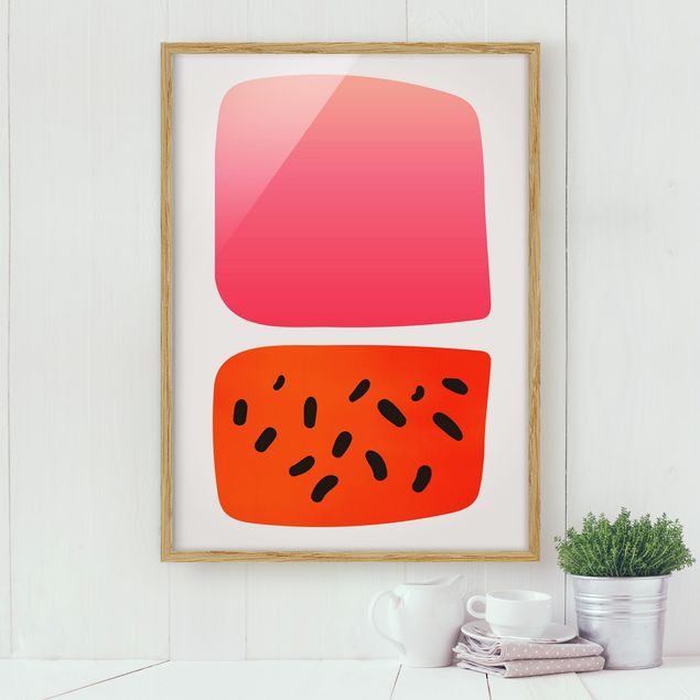 køkken dekorationer Abstract Shapes - Melon And Pink