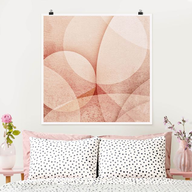 Plakater abstrakt Abstract Graphics In Peach-Colour