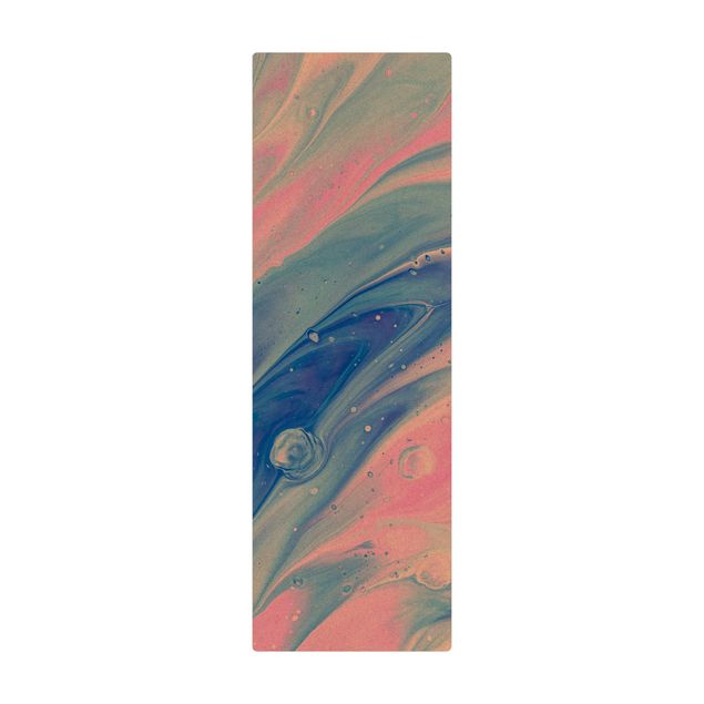 Store tæpper Abstract Marbling Bluish Pink