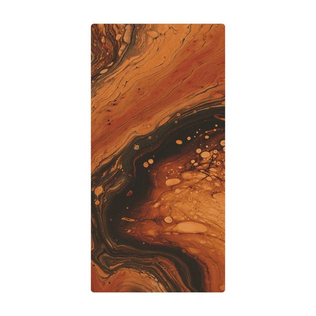 Store tæpper Abstract Marbling Creamy Brown