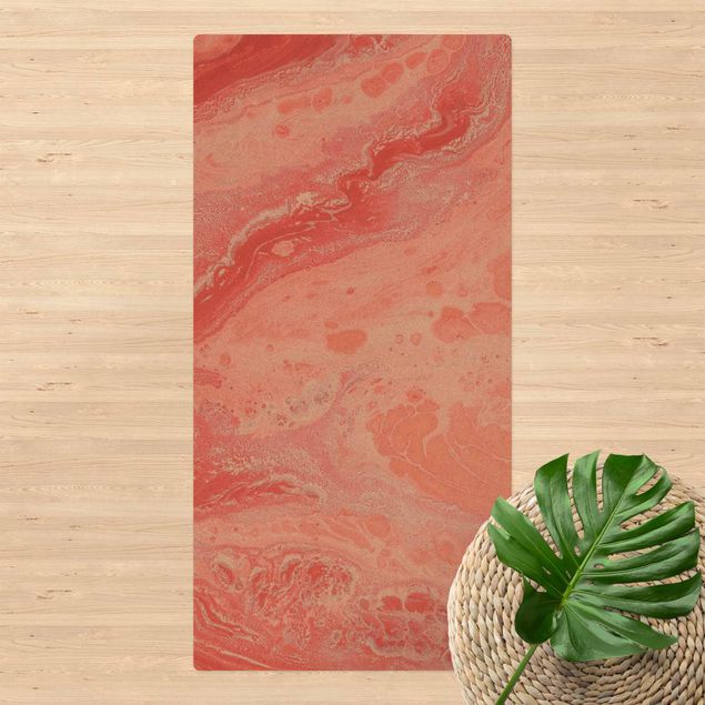 Tæppeløber Abstract Marbling Salmon-pink