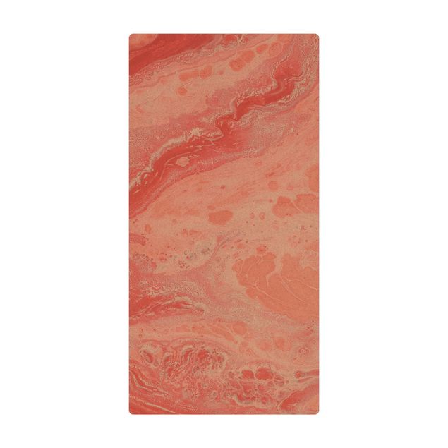 Tæpper Abstract Marbling Salmon-pink
