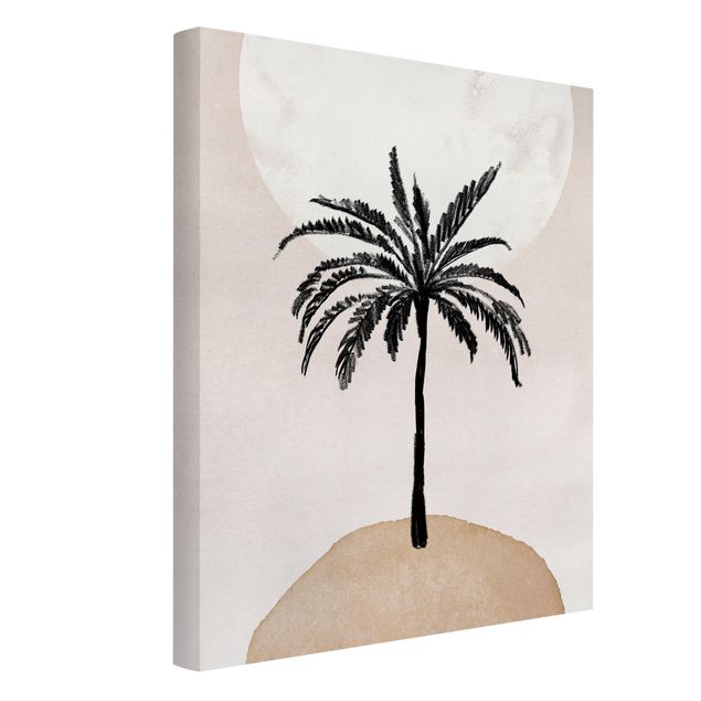 Billeder moderne Abstract Island Of Palm Trees With Moon