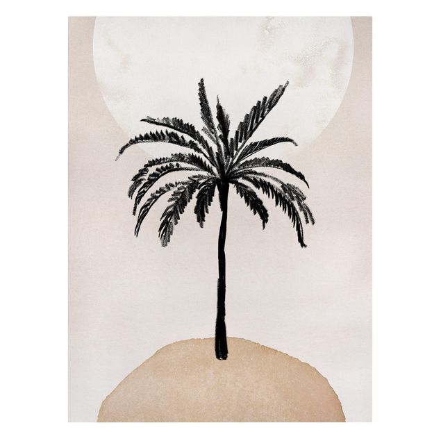 Billeder Gal Design Abstract Island Of Palm Trees With Moon