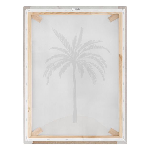 Billeder på lærred Abstract Island Of Palm Trees With Moon