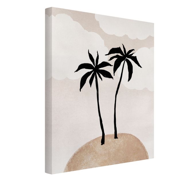 Billeder moderne Abstract Island Of Palm Trees With Clouds