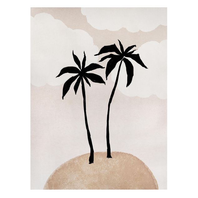 Billeder Gal Design Abstract Island Of Palm Trees With Clouds