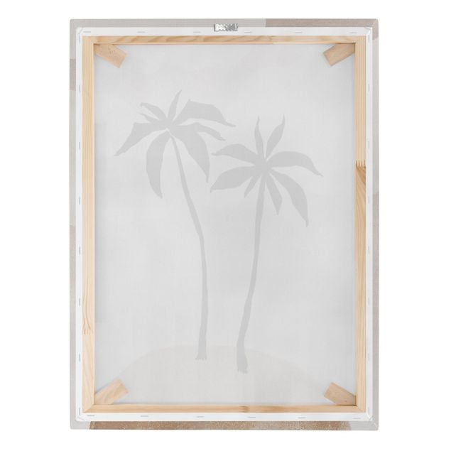 Billeder på lærred Abstract Island Of Palm Trees With Clouds