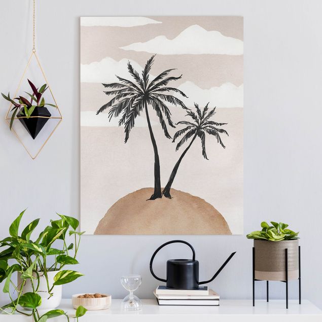 Billeder landskaber Abstract Island Of Palm Trees