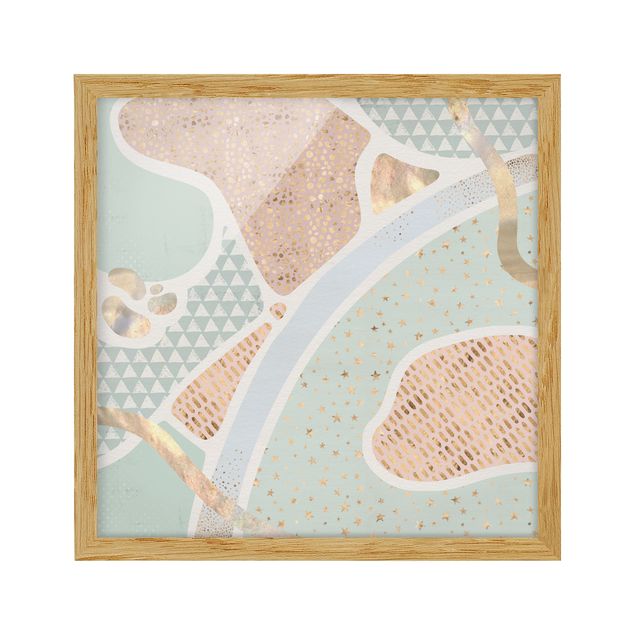 Indrammede plakater vintage Abstract Seascape Pastel Pattern