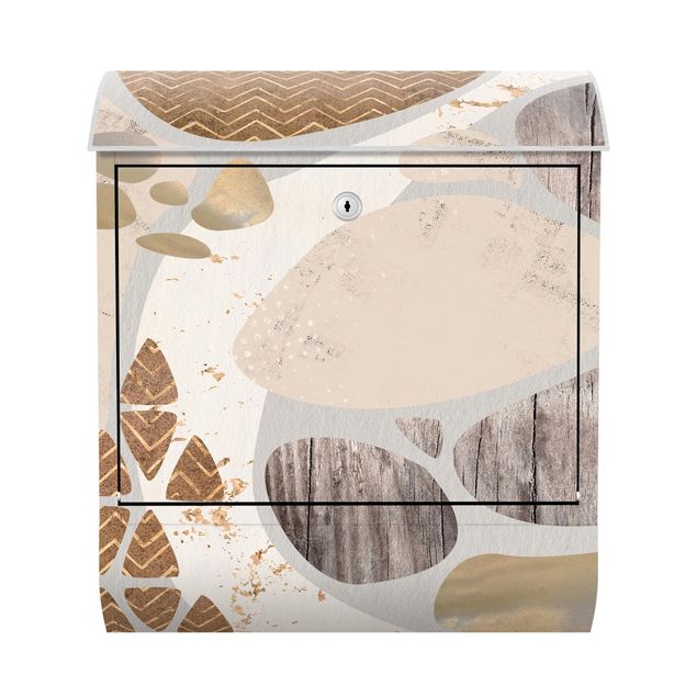 Postkasser trælook Abstract Quarry Pastel Pattern