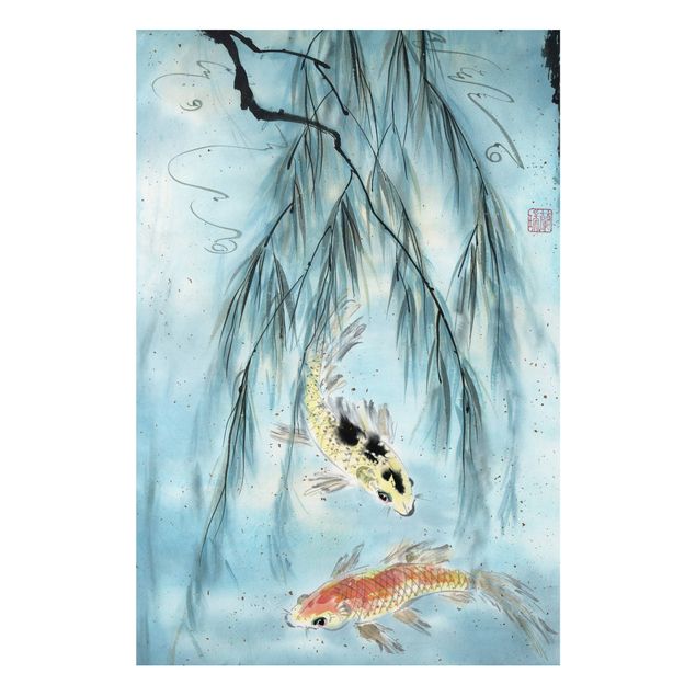 Billeder fisk Japanese Watercolour Drawing Goldfish II
