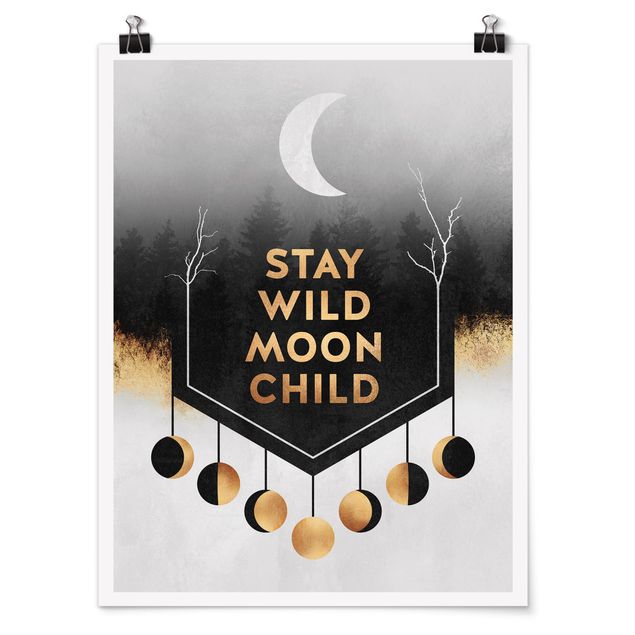Plakater abstrakt Stay Wild Moon Child