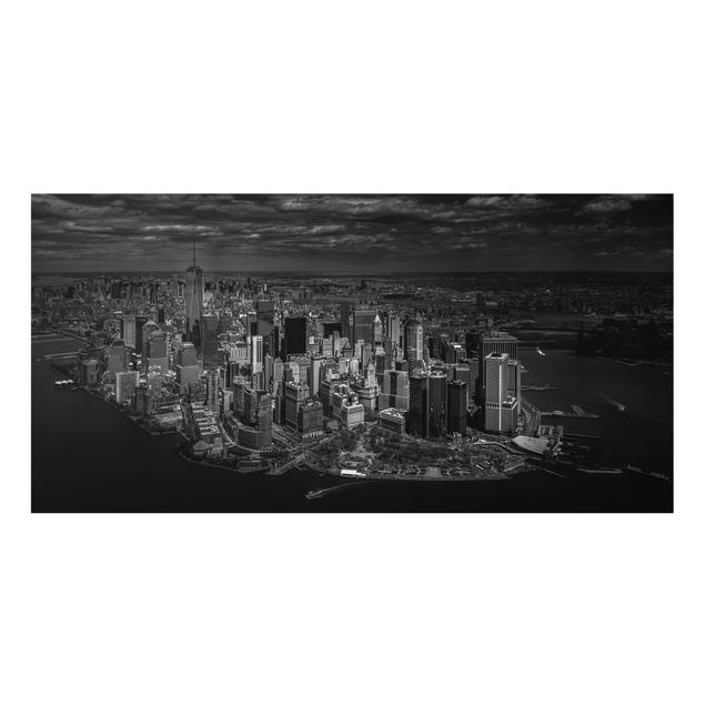 Spritzschutz Glas - New York - Manhattan aus der Luft - Querformat - 2:1