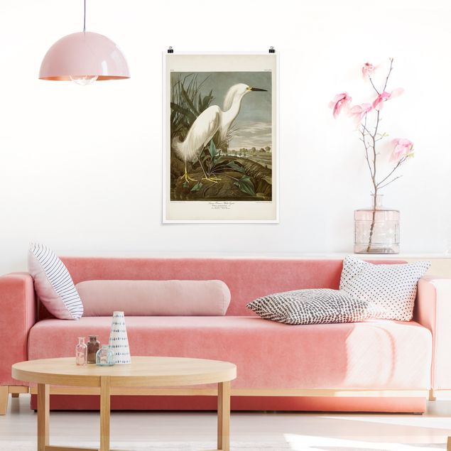 Billeder landskaber Vintage Board White Heron I