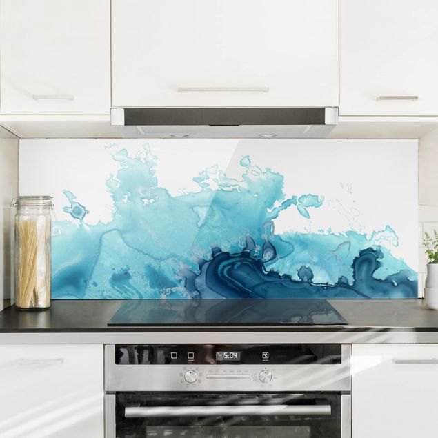 køkken dekorationer Wave Watercolor Blue I