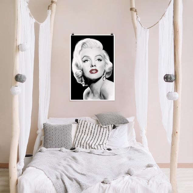 Plakater vintage Marilyn With Earrings