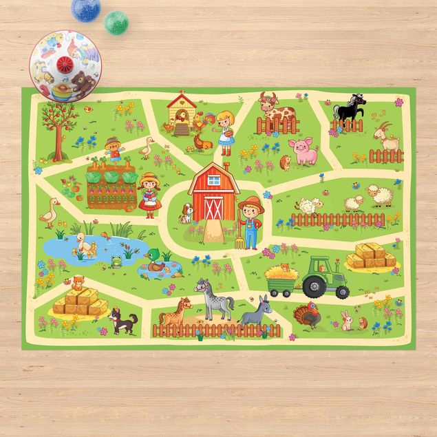 Udendørs tæpper Playoom Mat Farm - Let´s Go Around