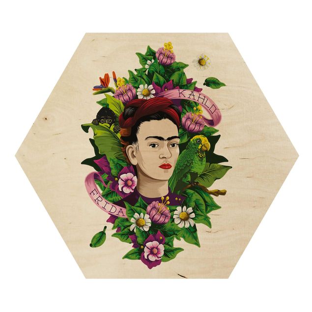 Billeder Frida Kahlo - Frida, Monkey And Parrot