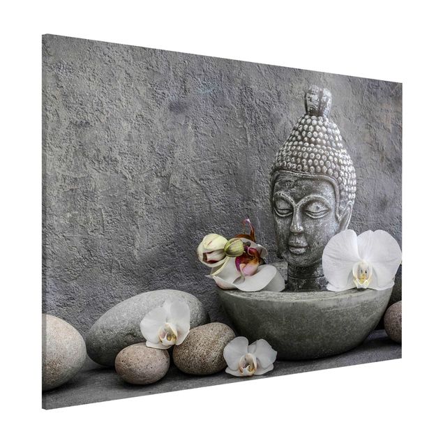 Billeder orkideer Zen Buddha, Orchid And Stone