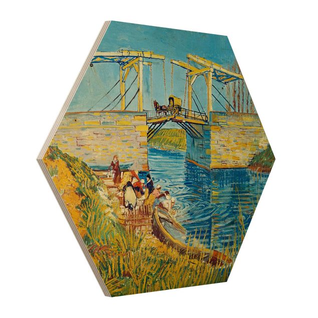 Kunst stilarter post impressionisme Vincent van Gogh - The Drawbridge at Arles with a Group of Washerwomen