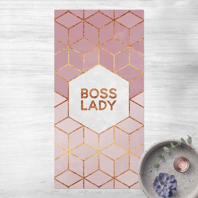 udendørstæpper Boss Lady Hexagons Pink