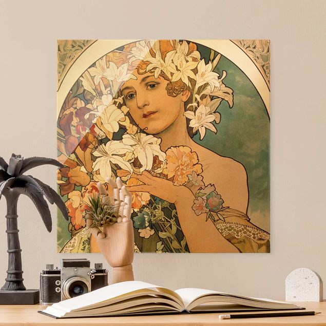 køkken dekorationer Alfons Mucha - Flower