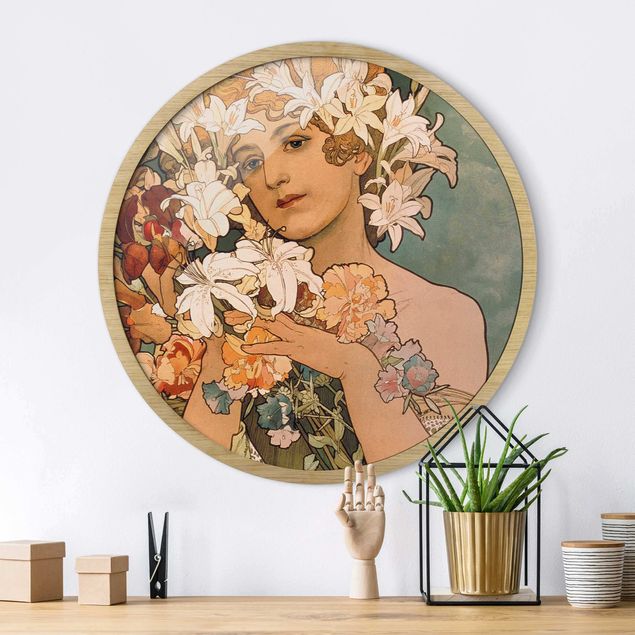 Kunst stilarter art deco Alfons Mucha - Flower