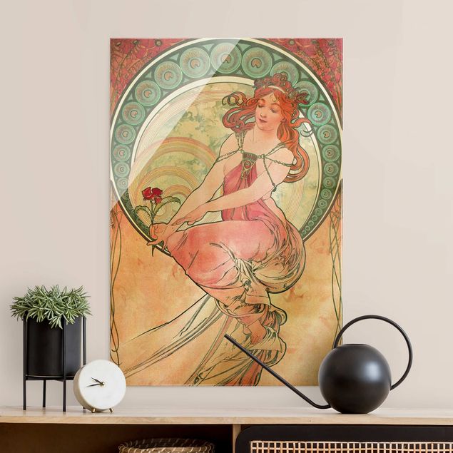 køkken dekorationer Alfons Mucha - Four Arts - Painting