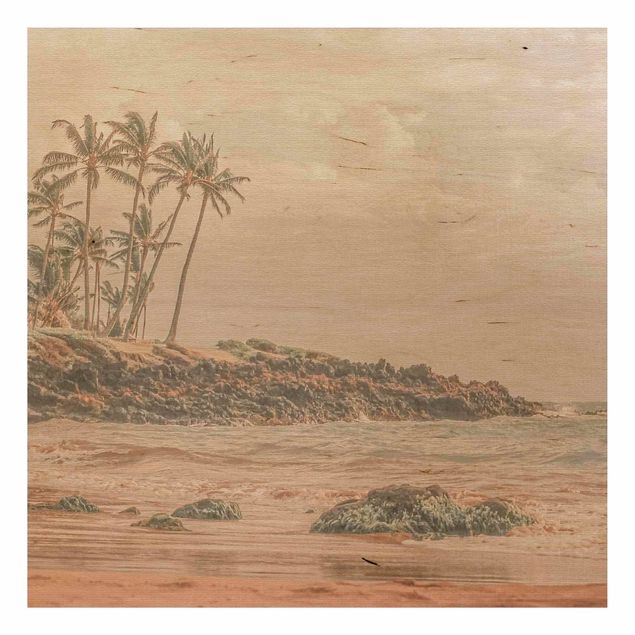 Prints på træ landskaber Aloha Hawaii Beach