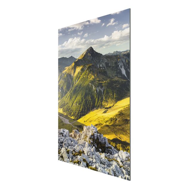 Billeder landskaber Mountains And Valley Of The Lechtal Alps In Tirol
