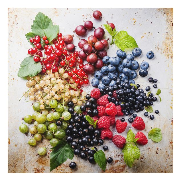 Billeder frugt Mixture Of Berries On Metal