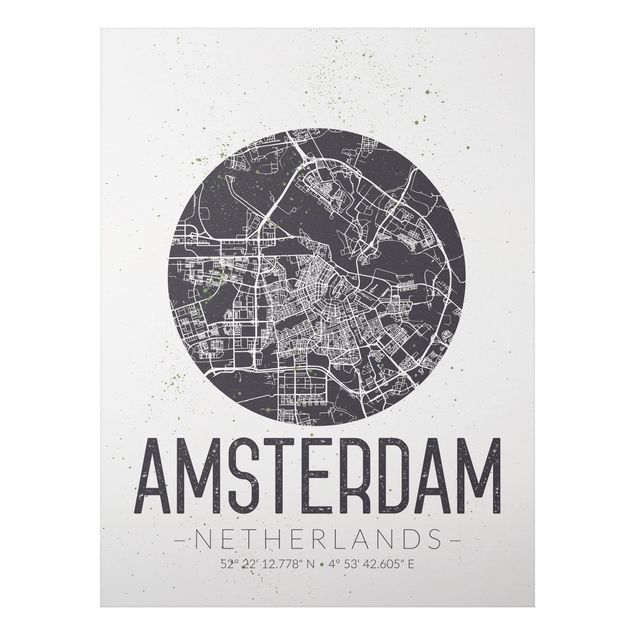 Billeder verdenskort Amsterdam City Map - Retro