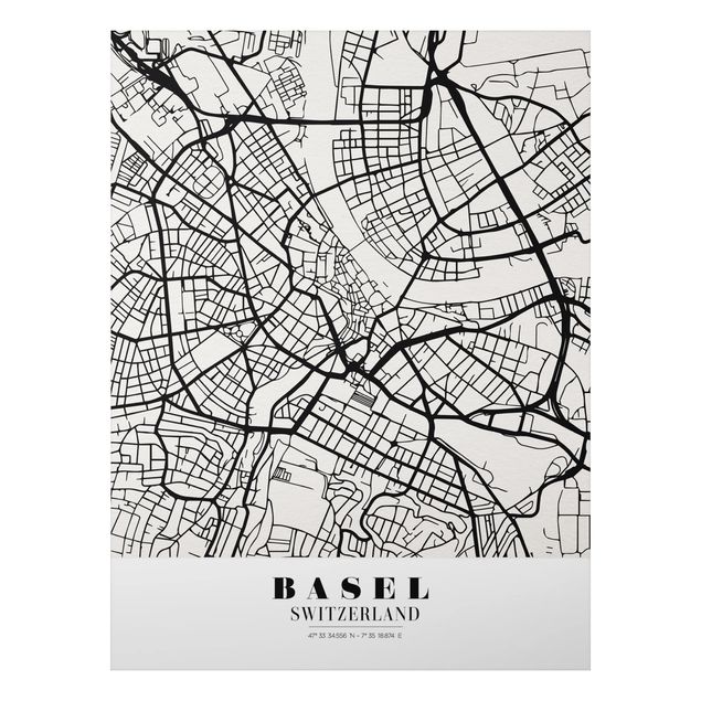 Billeder verdenskort Basel City Map - Classic