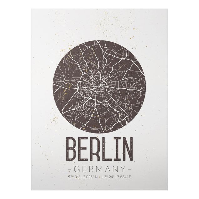 Billeder verdenskort City Map Berlin - Retro