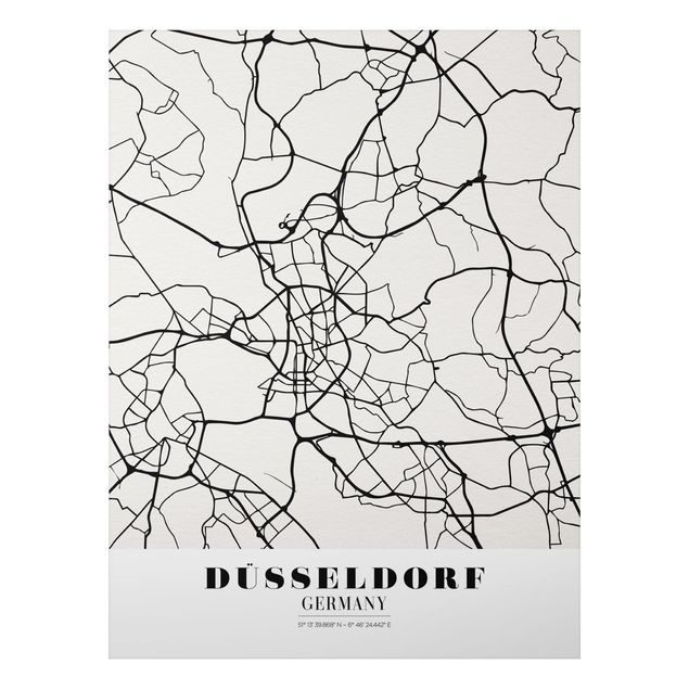 Billeder verdenskort Dusseldorf City Map - Classic