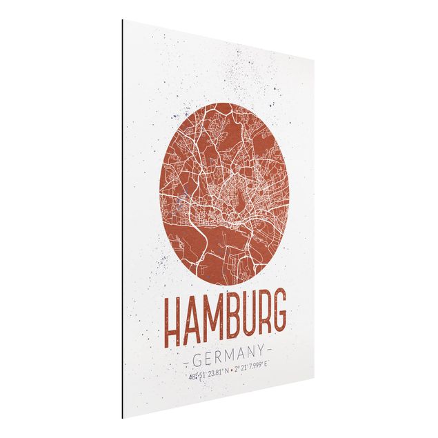 køkken dekorationer Hamburg City Map - Retro
