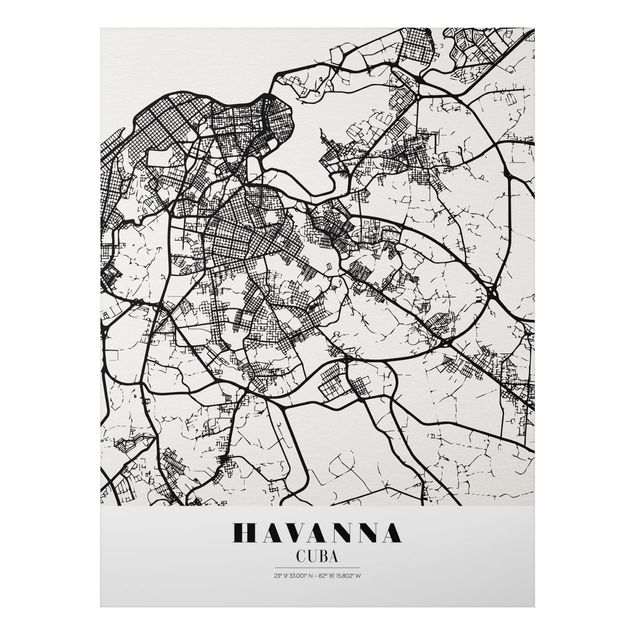 Billeder verdenskort Havana City Map - Classic