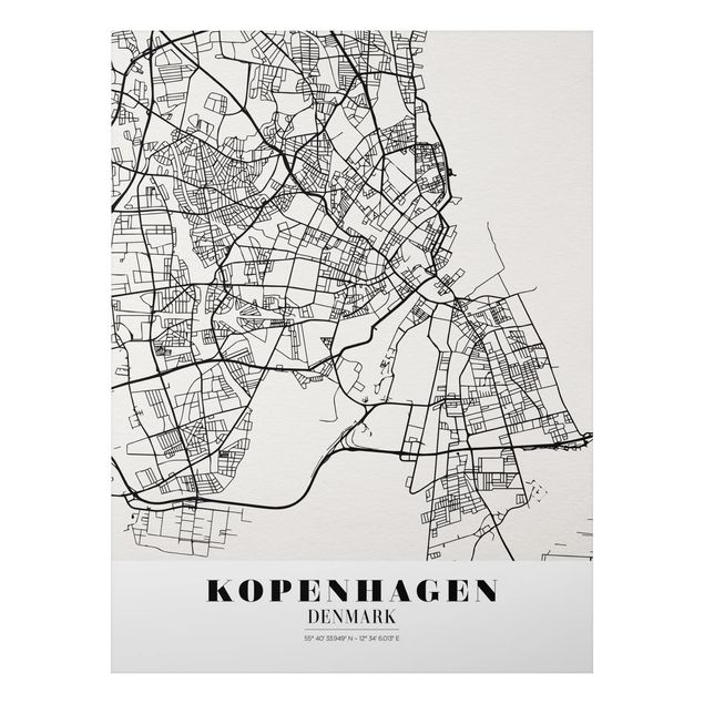 Billeder verdenskort Copenhagen City Map - Classic