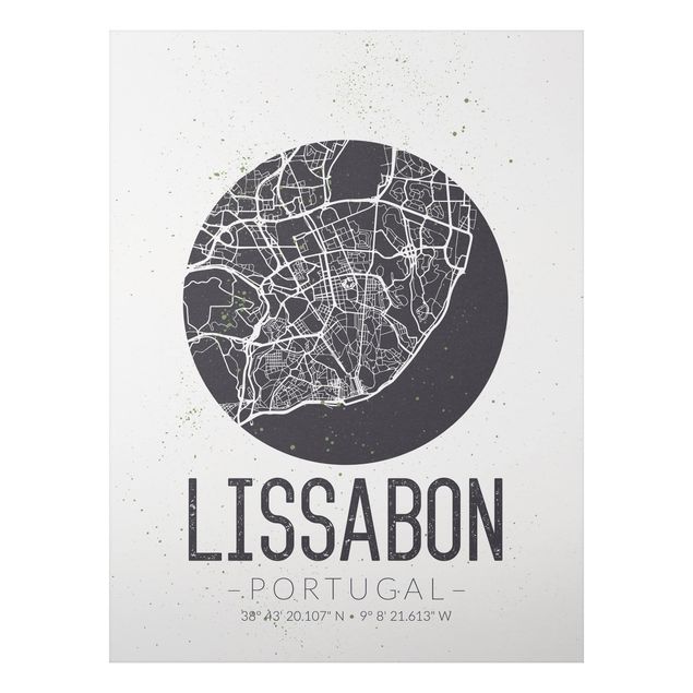 Billeder verdenskort Lisbon City Map - Retro
