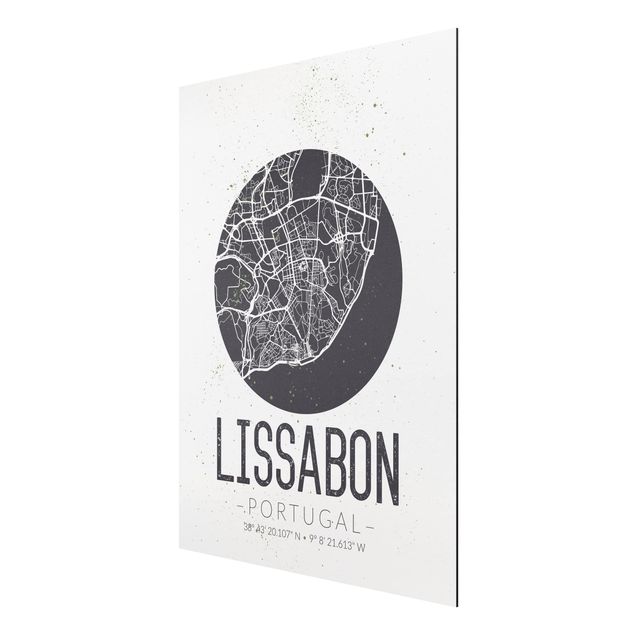 Billeder ordsprog Lisbon City Map - Retro