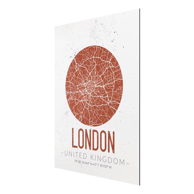 Billeder verdenskort City Map London - Retro