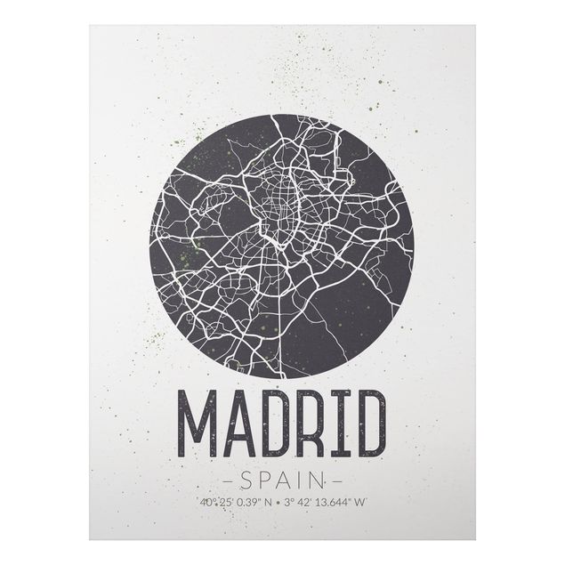 Billeder verdenskort Madrid City Map - Retro